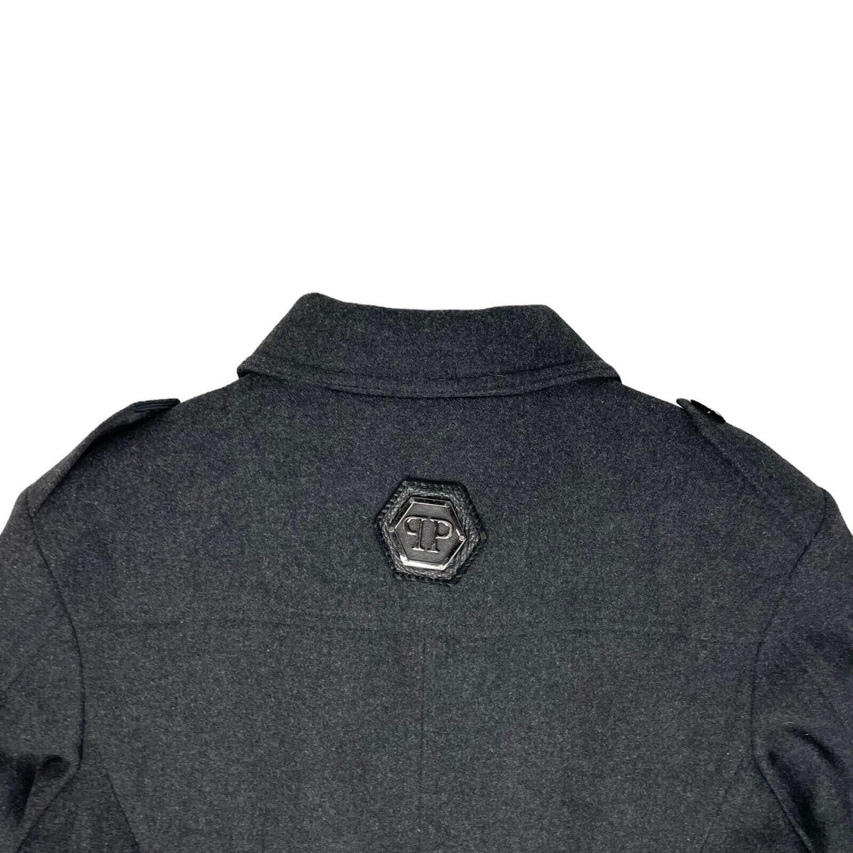 Rare Philipp Plein Mantel Herren Coat Men's Large Black Wool Limited Edition