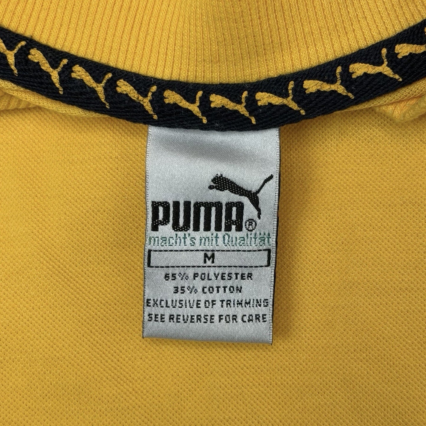 Vintage Puma T-Shirt Men's Medium Yellow Embroidered 80’s/90’s Retro Sportswear