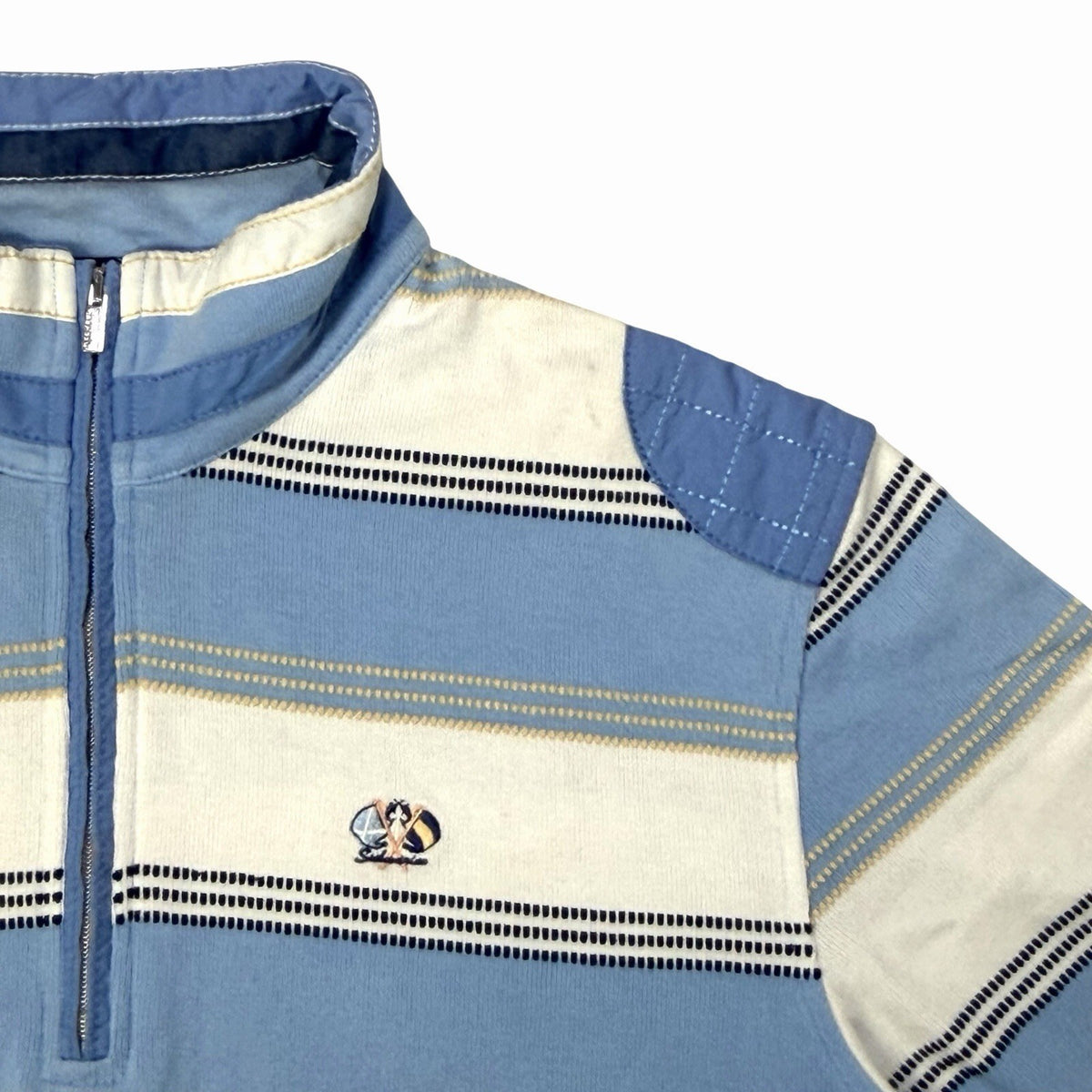Vintage Claudio Campione 1/4 Zip Sweater Men’s Large Blue And White Stripe