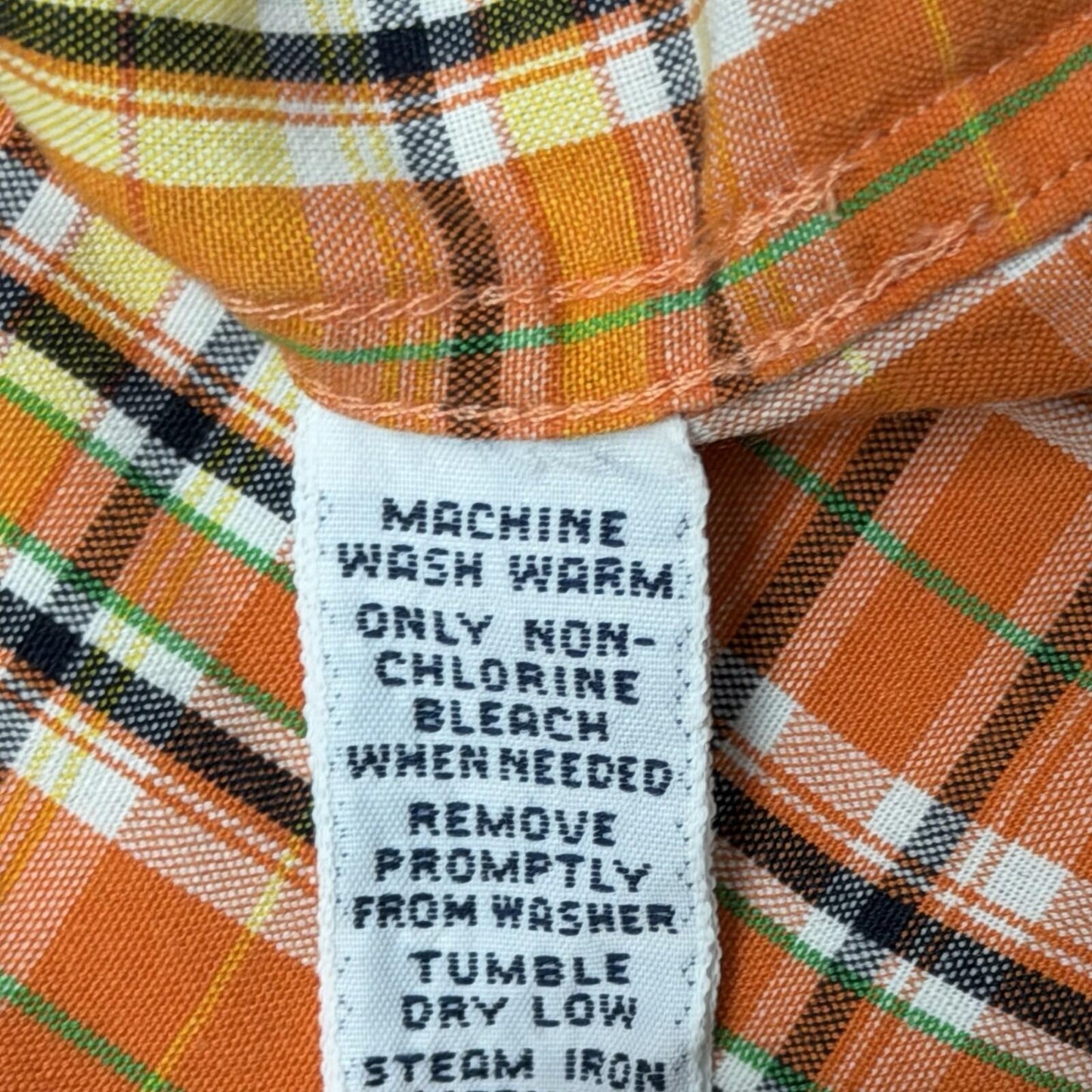 Vintage Polo Ralph Lauren Check Shirt Men’s Medium Caldwell Orange And Yellow