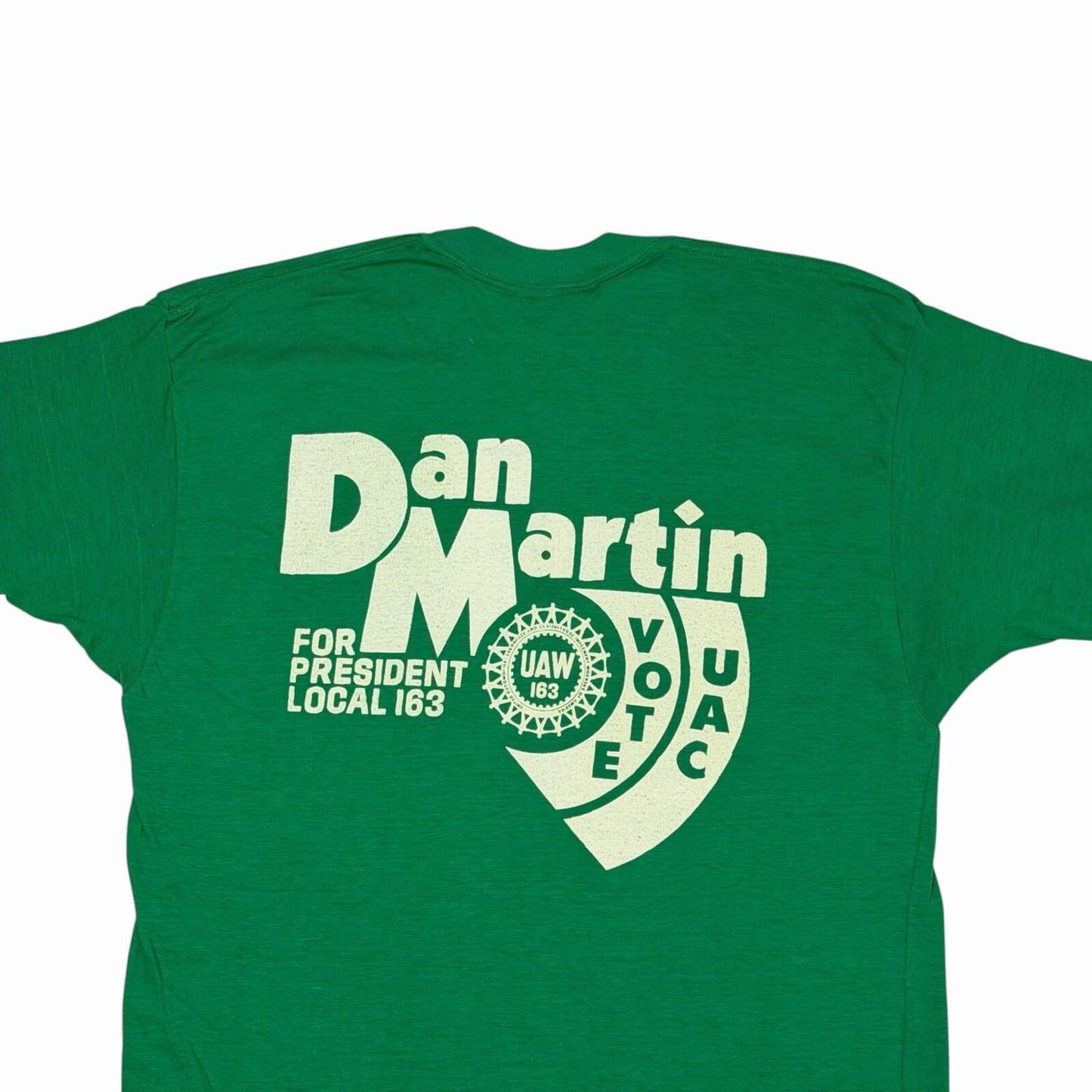 Vintage 80’s Auto Worker T-Shirt Men’s Green Single Stitch Made In USA