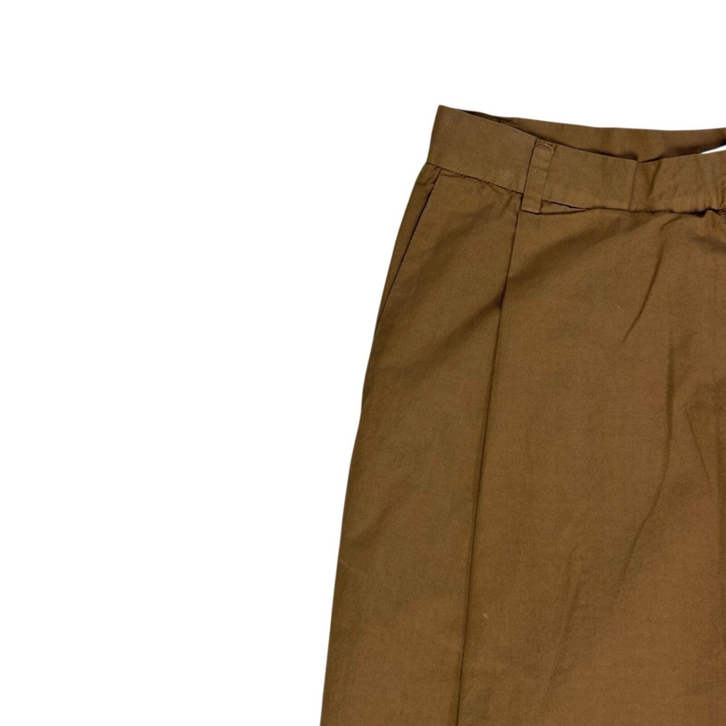Pomandère Pleated Chino Trousers 27w Women’s Tan Brown Made In Italy