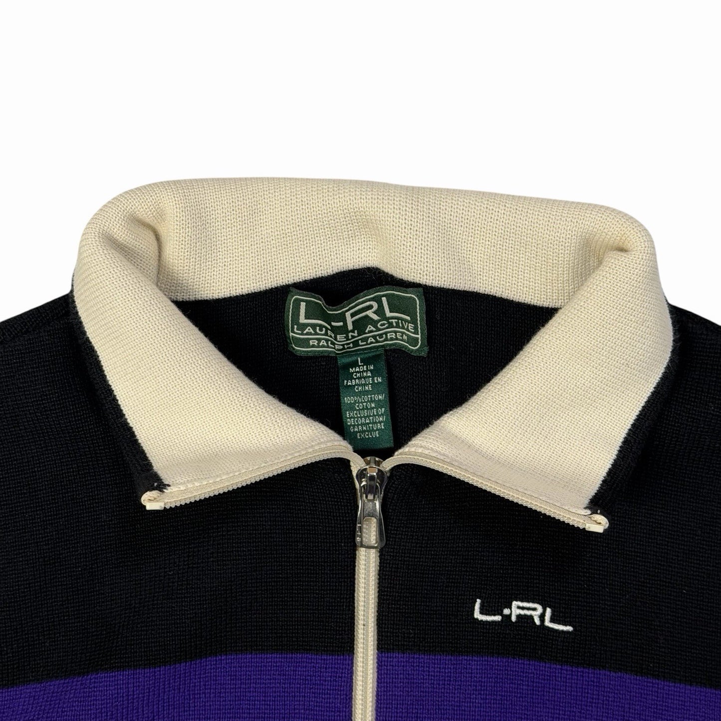 Vintage Ralph Lauren Lauren Active Zip Jacket Women’s Large Purple And Black