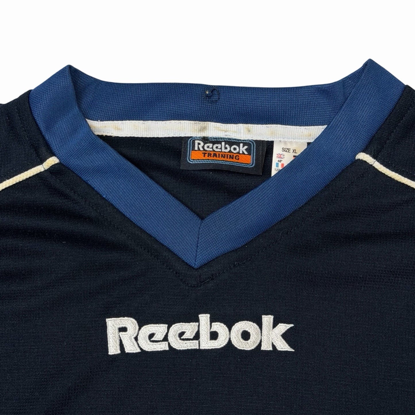 Vintage Reebok Sports Top Men’s XL Navy Blue Embroidered Hydromove 90’s