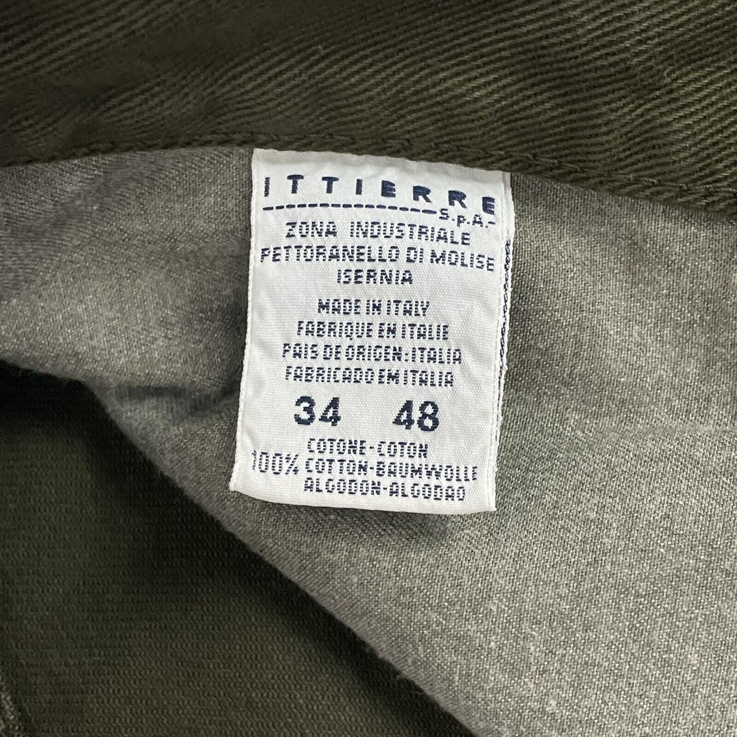 Vintage Versace Jeans Signature Trousers Khaki Green Mens 32w 34l Made In Italy