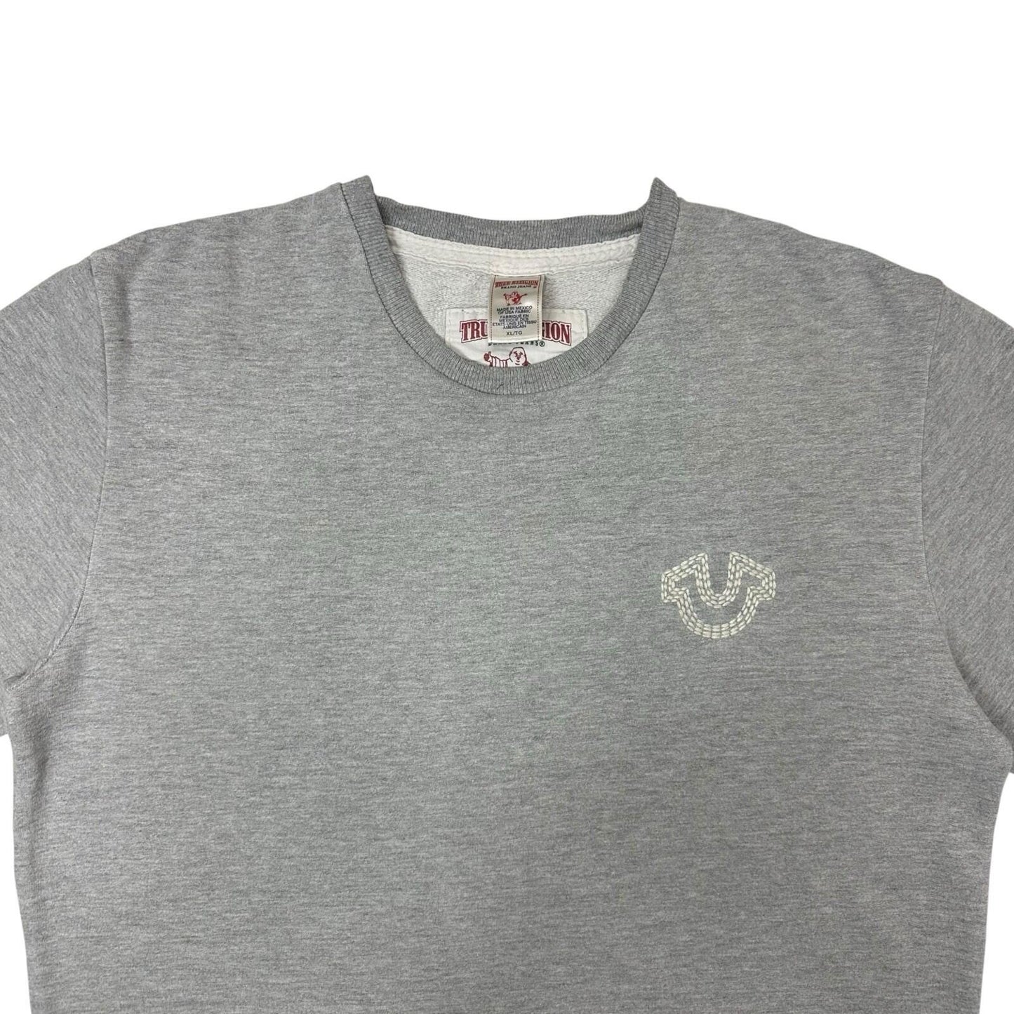 True Religion Crew Neck Jumper Grey Men’s XL Embroidered