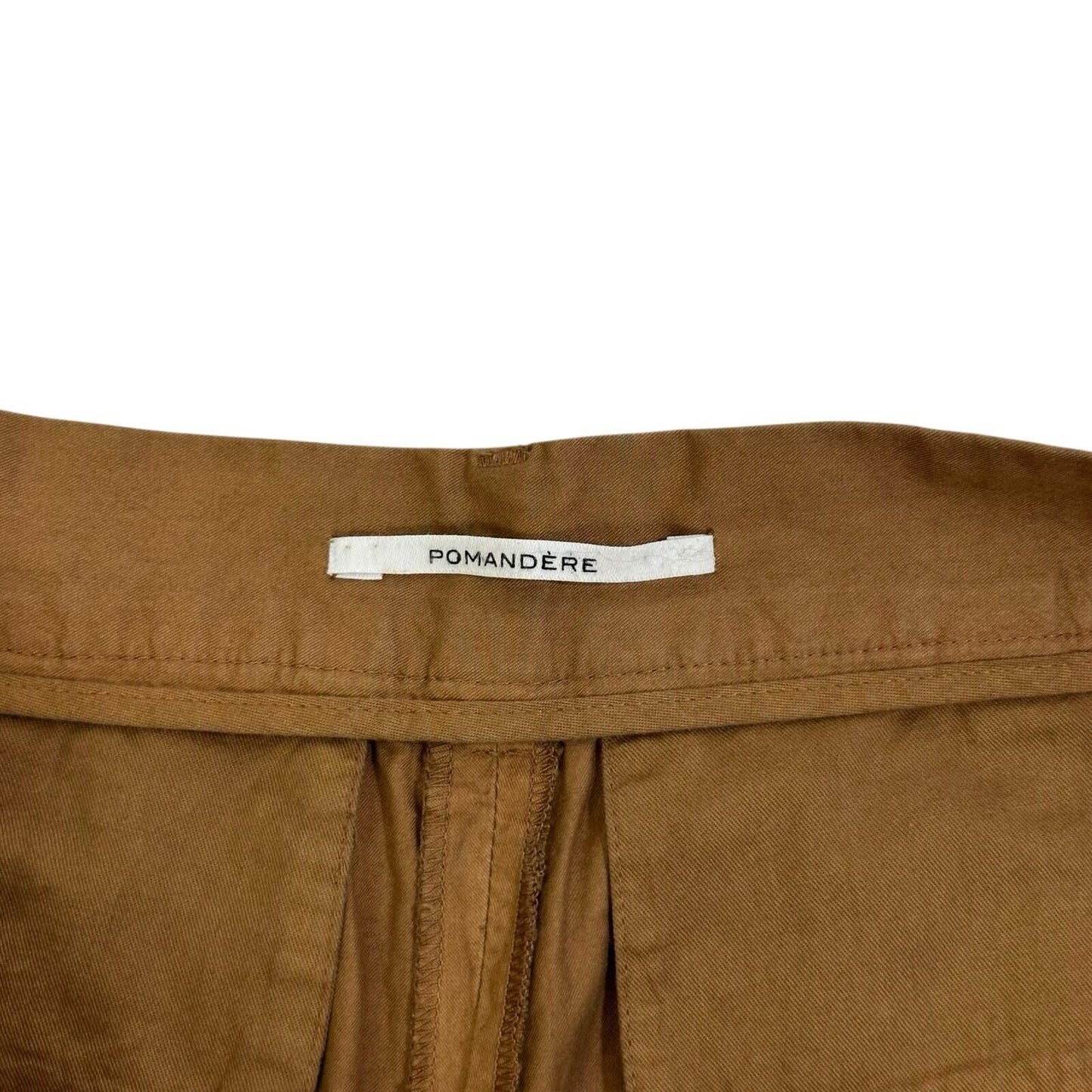 Pomandère Pleated Chino Trousers 27w Women’s Tan Brown Made In Italy