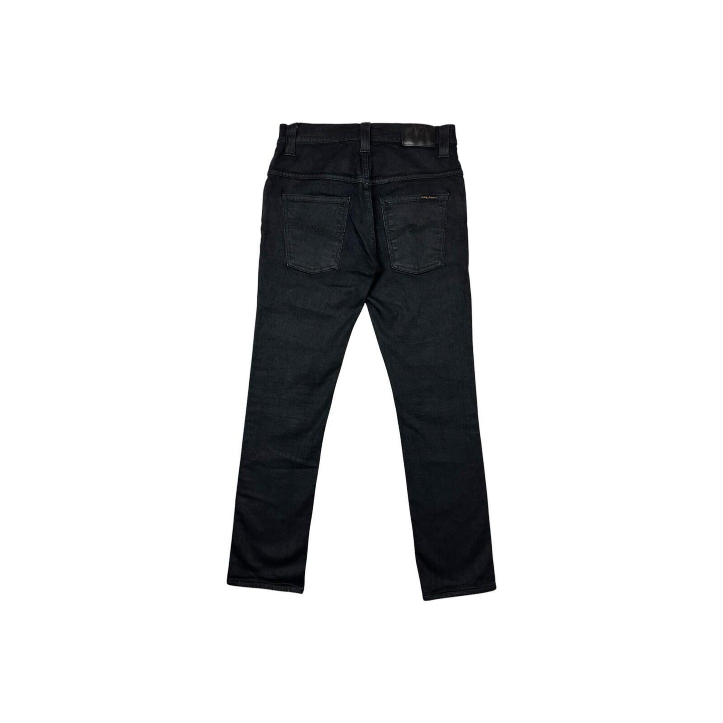 Nudie Jeans Thin Finn Men’s 30w 29l Black Organic Cotton Made In Italy
