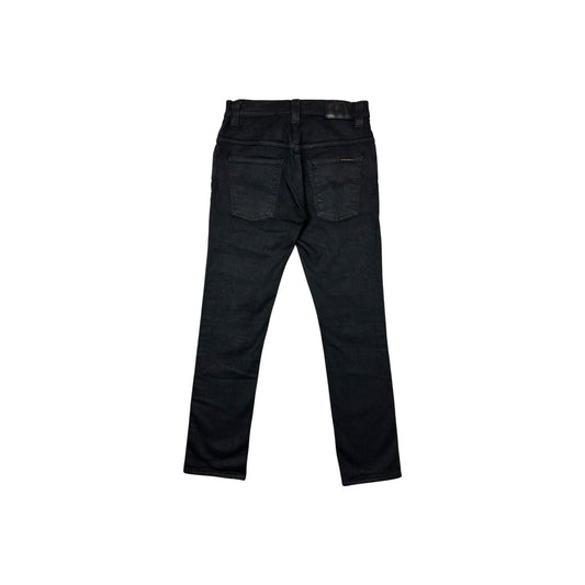Nudie Jeans Thin Finn Men’s 30w 29l Black Organic Cotton Made In Italy