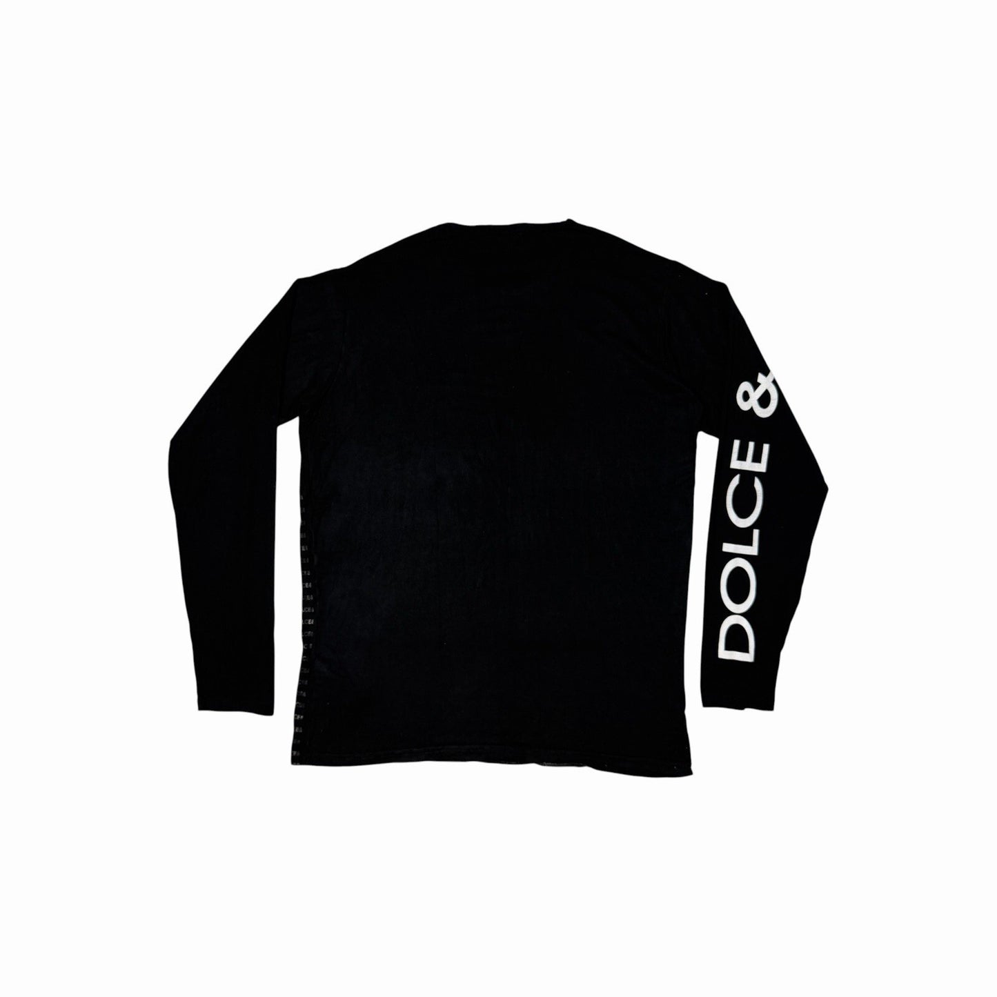Vintage Dolce & Gabbana Long Sleeve T-Shirt Men’s XL Black Graphic Print Detail