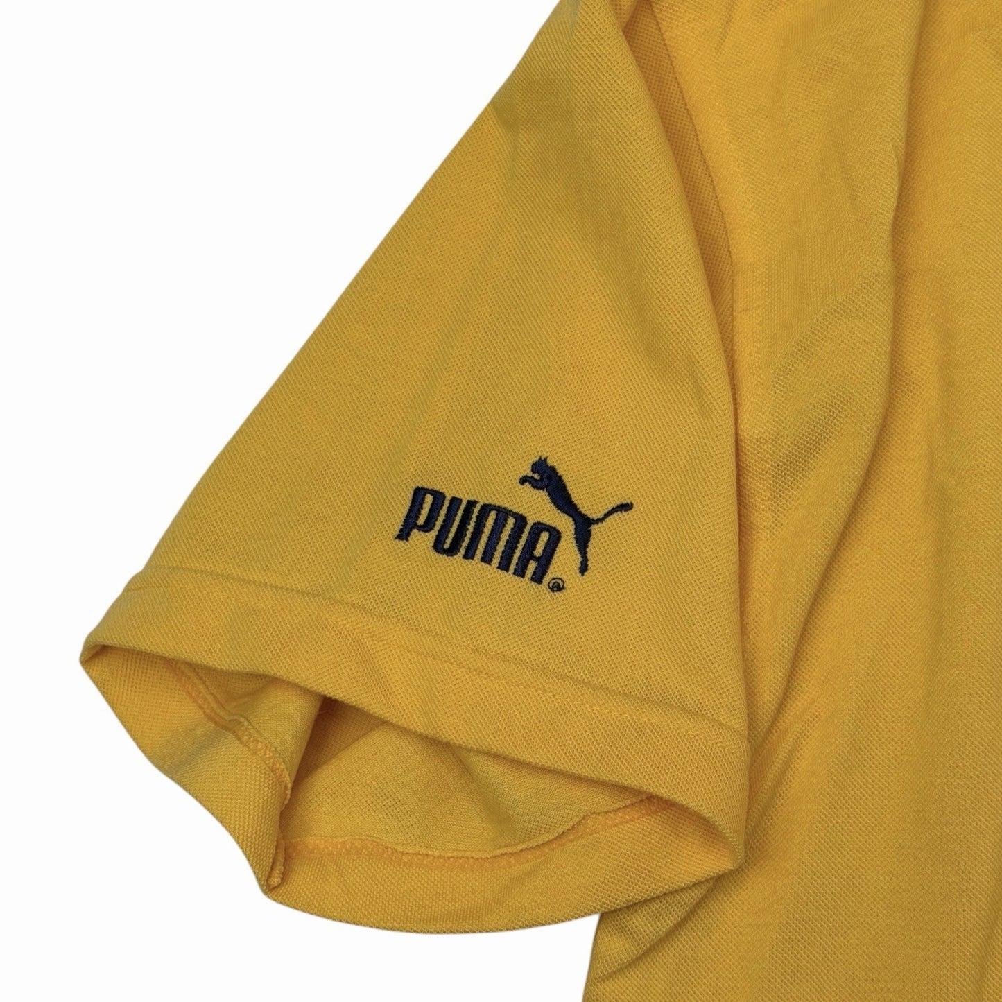 Vintage Puma T-Shirt Men's Medium Yellow Embroidered 80’s/90’s Retro Sportswear