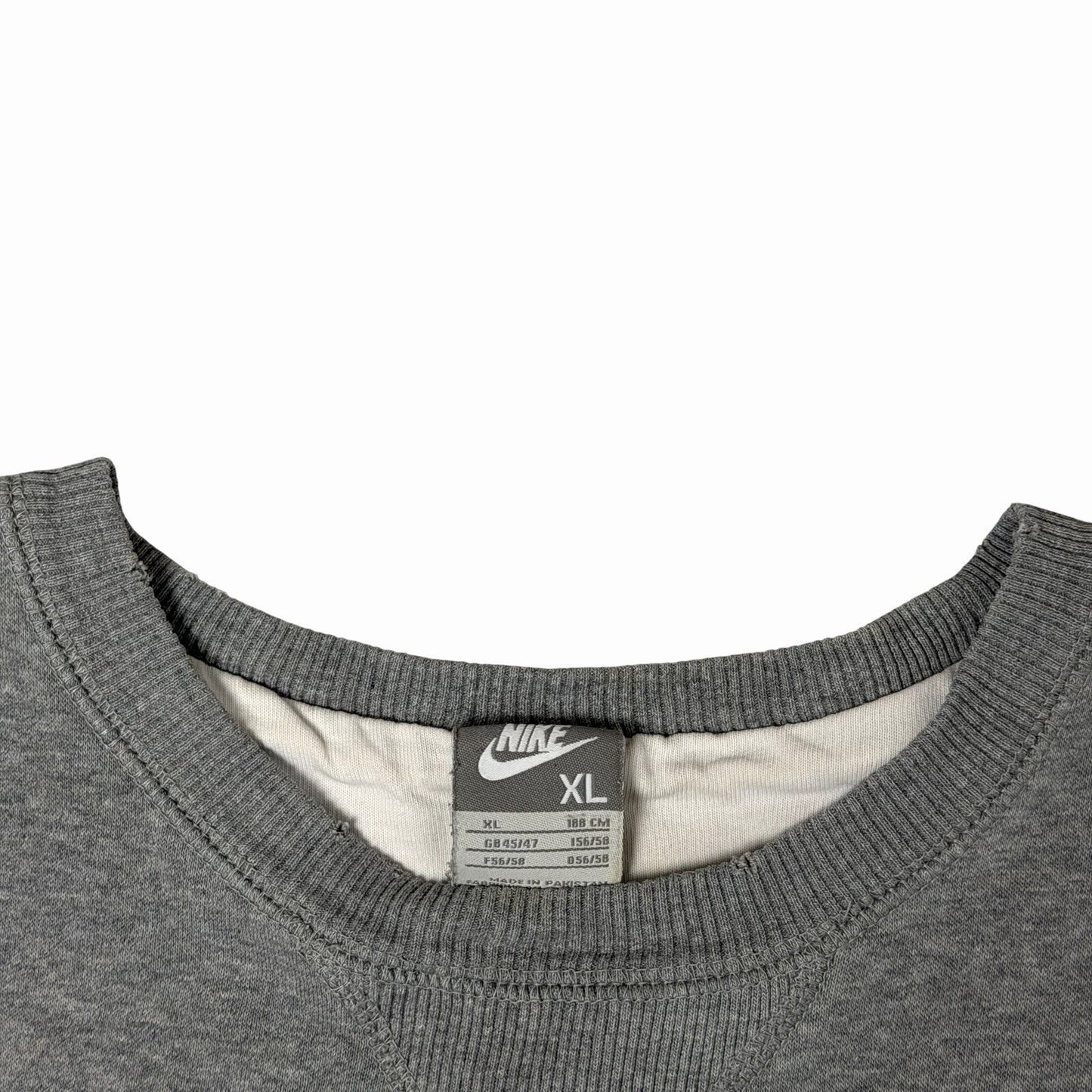 Vintage Nike Crew Neck Jumper Men’s XL Grey Embroidered Swoosh y2k 00’s