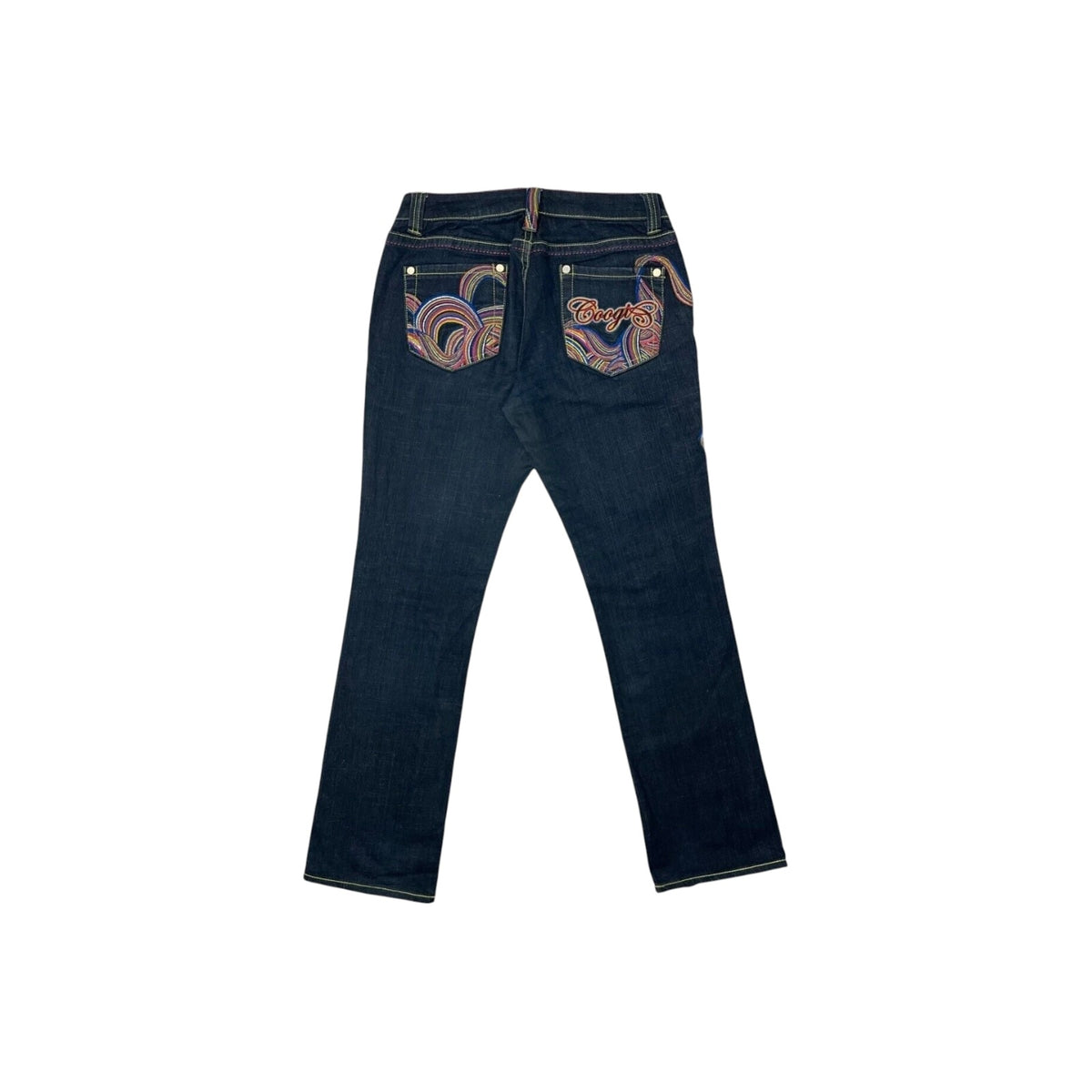 Vintage Coogi Jeans Women’s 32w 32l Dark Denim Embroidered Design Boot Cut
