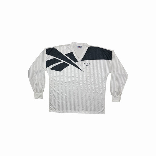 Vintage 90’s Reebok Football Shirt Men’s XXL White And Black Long Sleeve