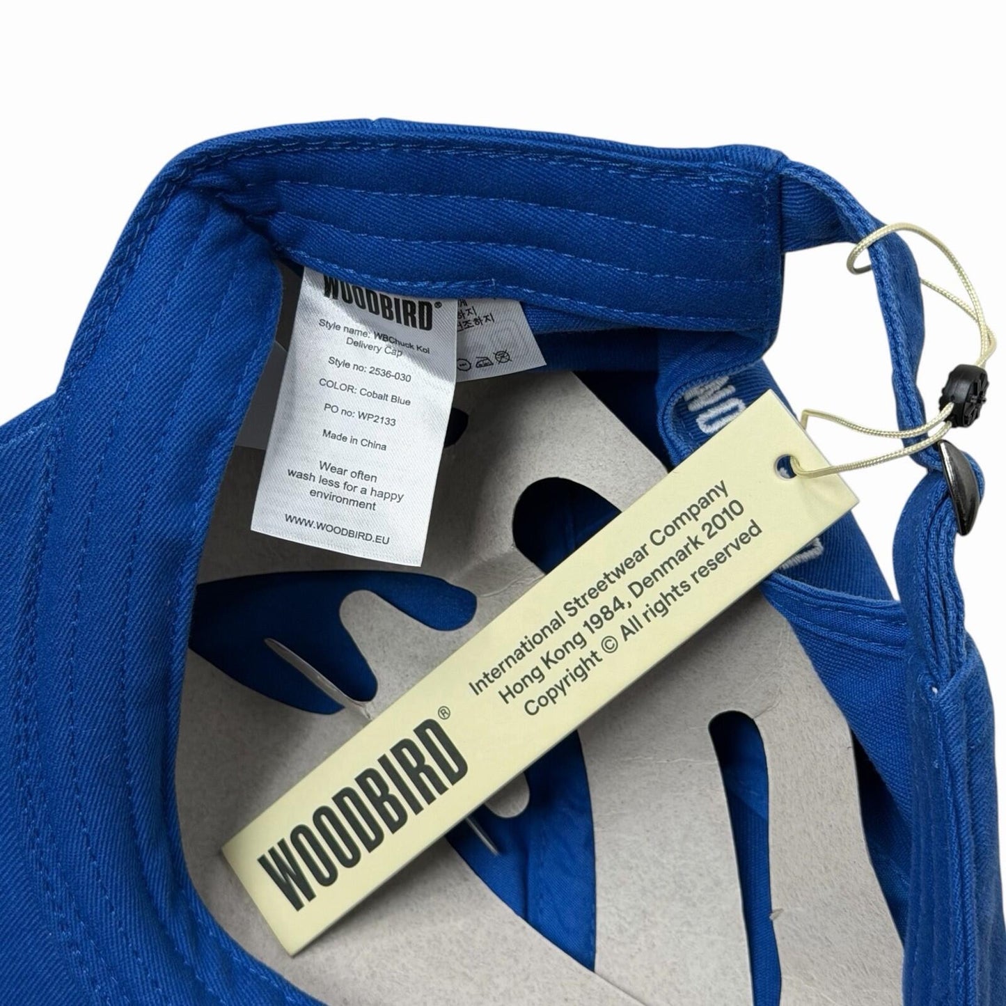 NWT Woodbird Cap Blue Koi Delivery Logo Embroidered