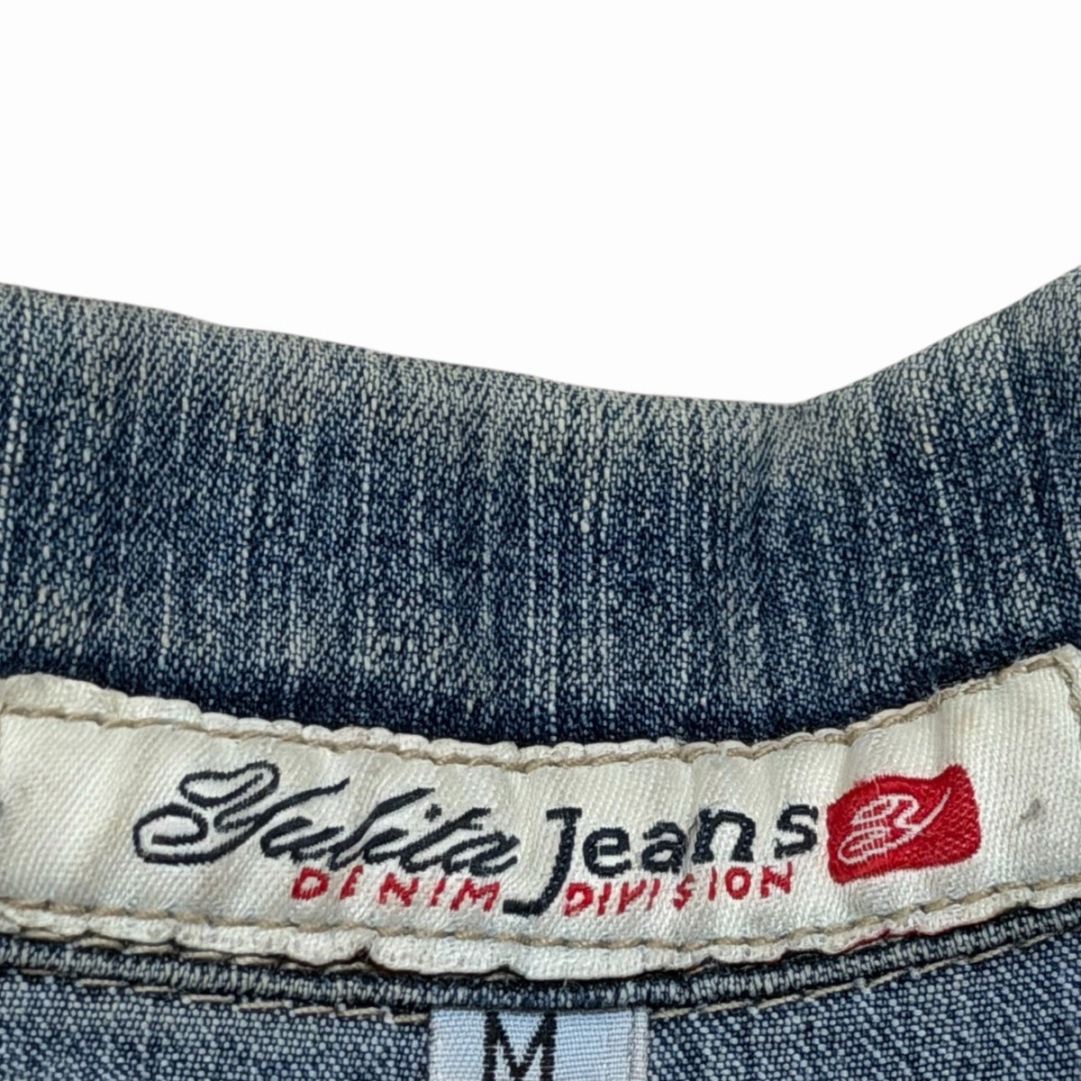 Vintage Yulita Jeans Jacket Women’s Medium Blue Denim Embellished y2k
