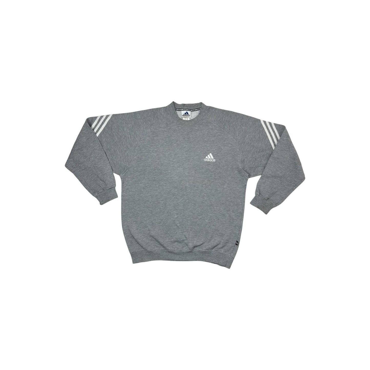 Vintage Adidas Jumper Men’s Large Grey Three Stripes Detailing 90’s Sportswear