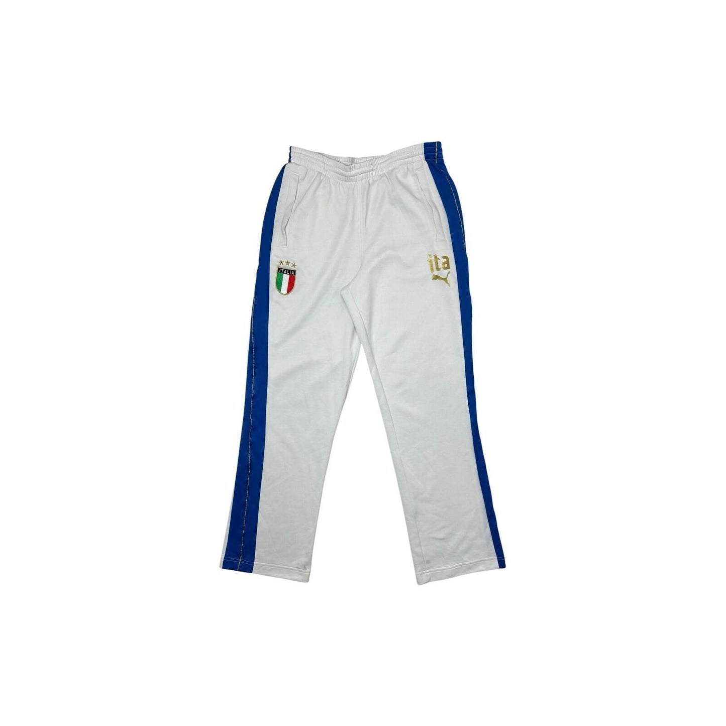00’s Italy Football Joggers Men’s Medium Puma White And Blue Italia Soccer