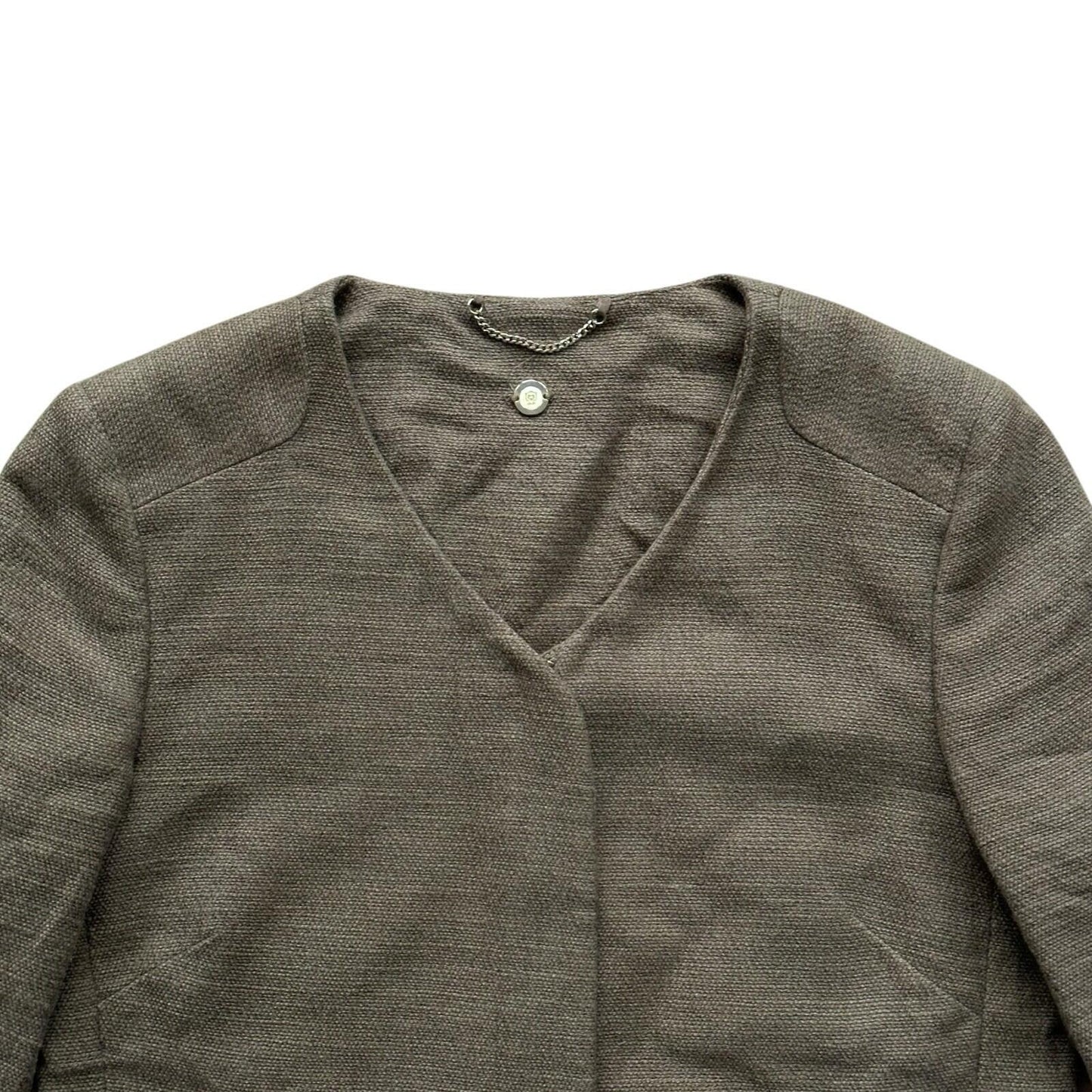 Massimo Dutti Jacket Women’s UK10 Linen Minimal Made In Portugal