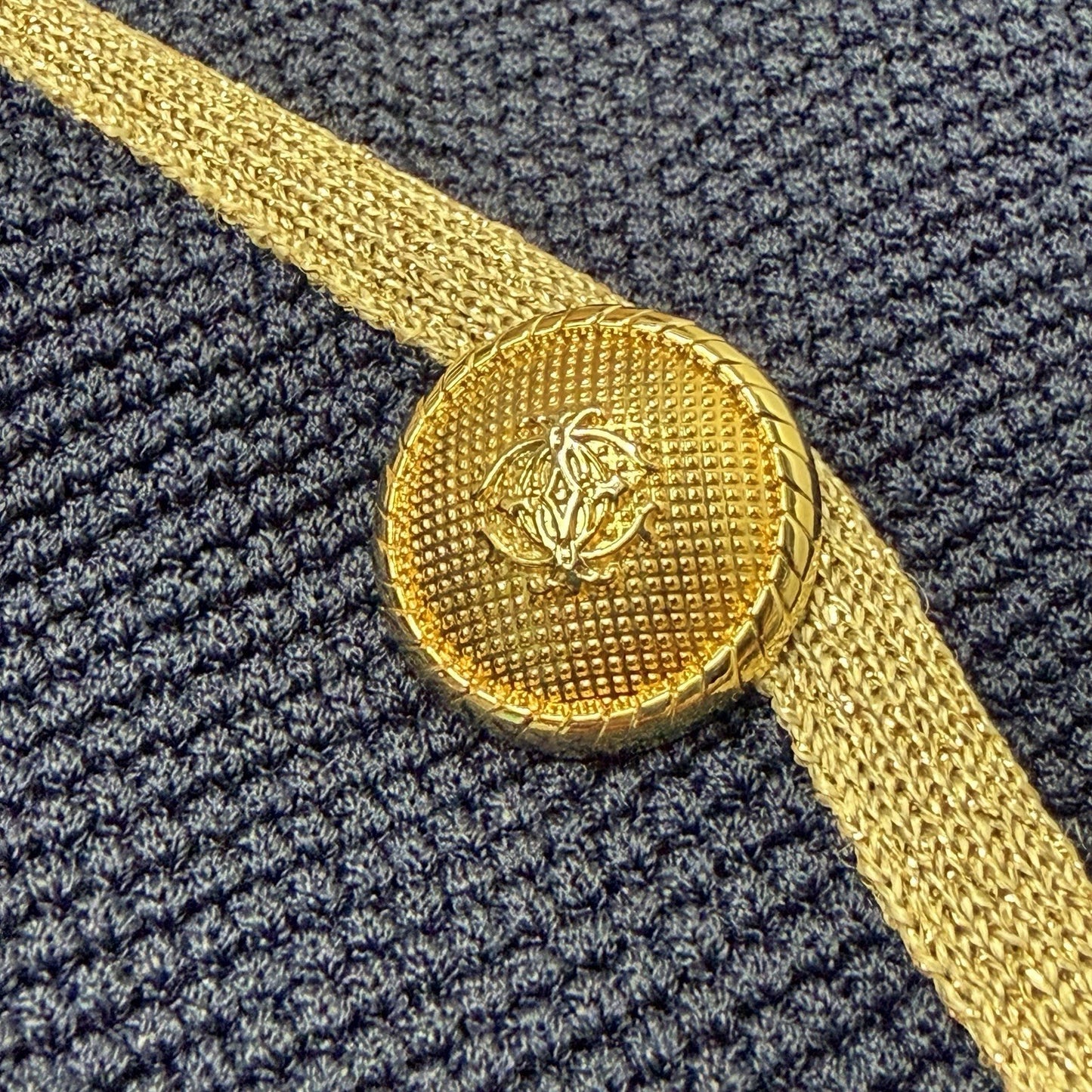 Vintage Luisa Spagnoli Jacket Women’s Medium Navy Blue And Gold Made In Italy