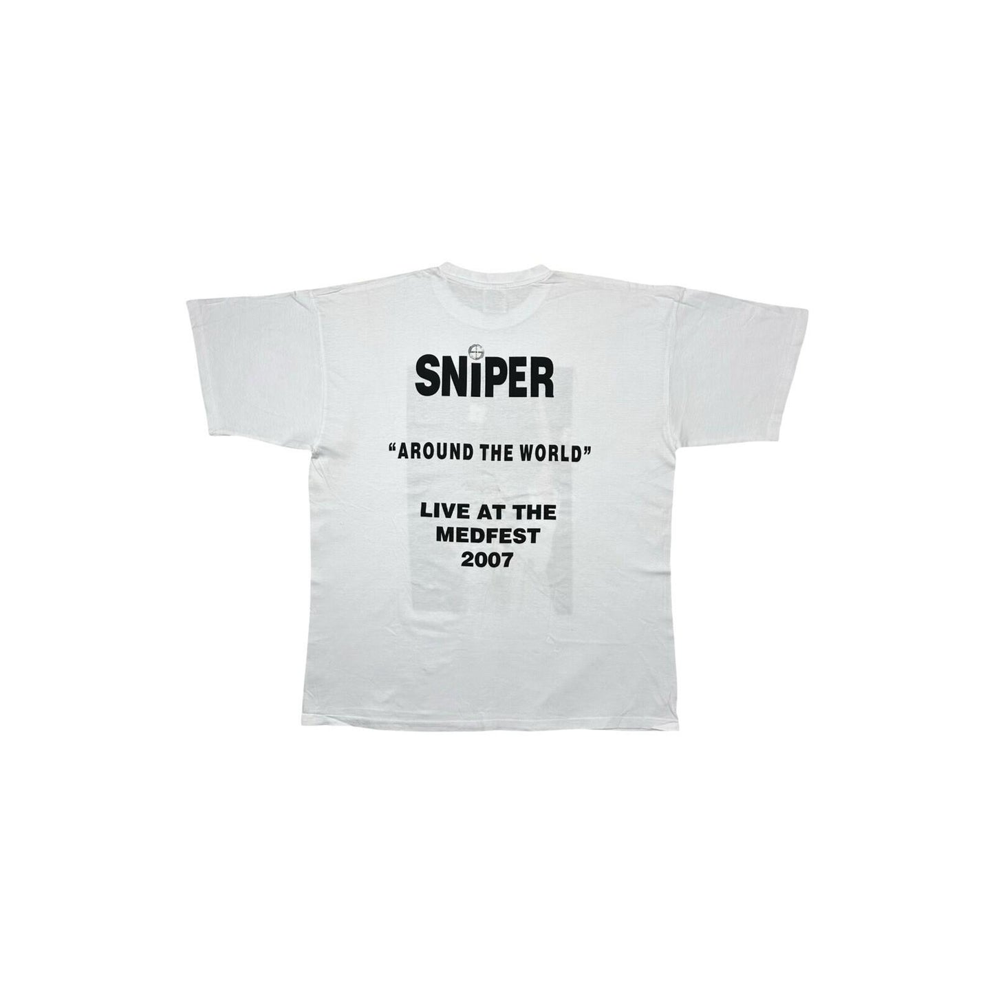 Vintage A!MS A.M. SN!PER T-Shirt Men’s XXL White Medfest 2007 So Solid Crew