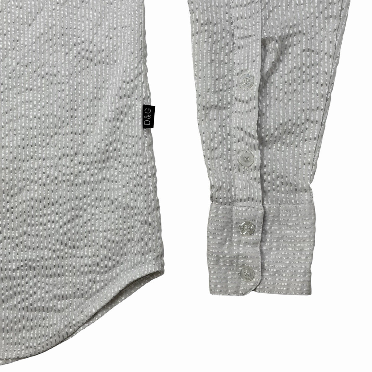 Vintage Dolce & Gabbana Long Sleeve Shirt Men’s Small White Ruffled Textured