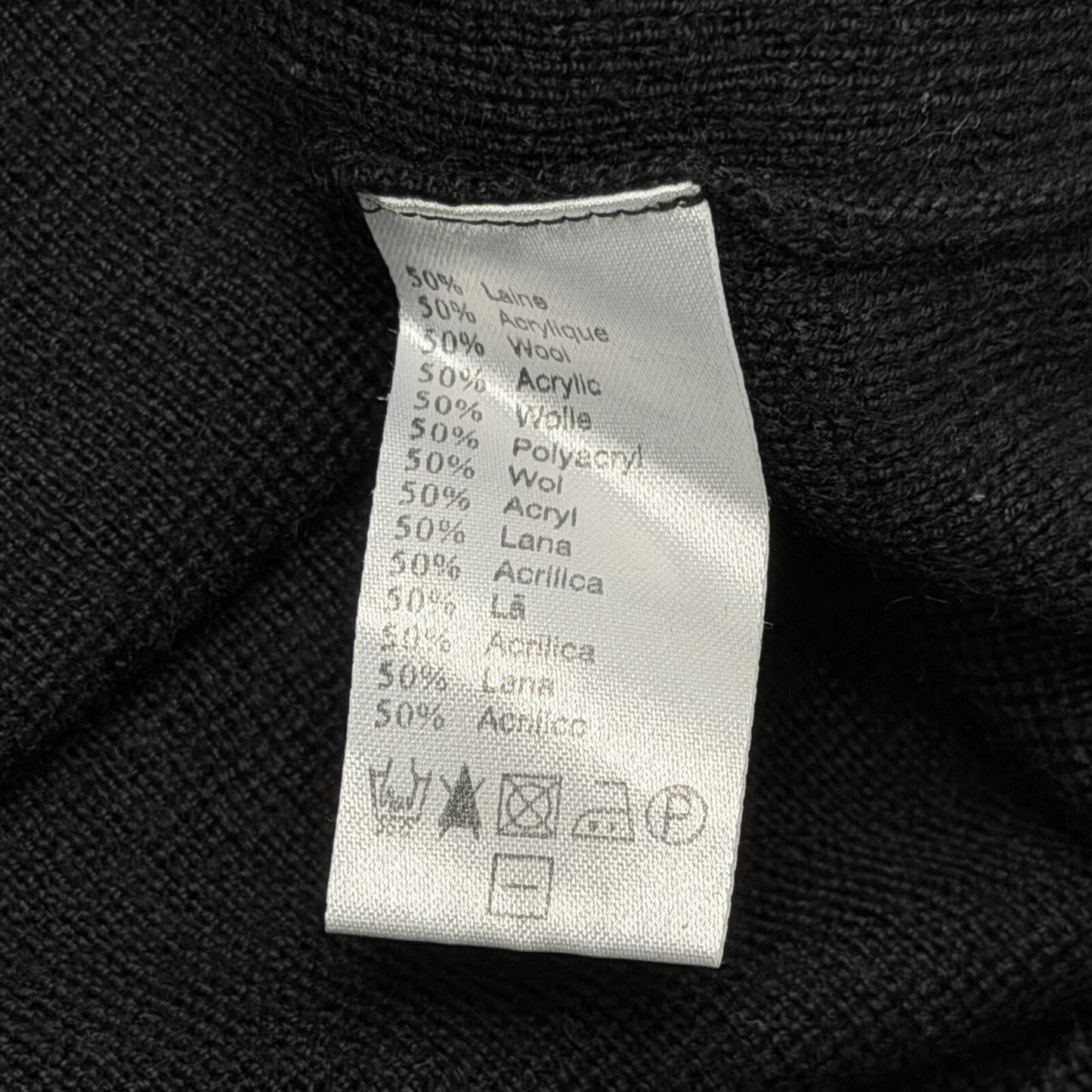 Vintage Lacoste Wool Crew Neck Jumper Men’s Small Black 00’s y2k