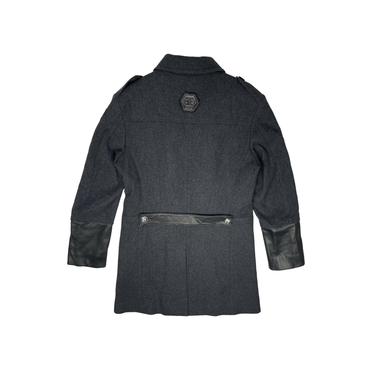 Rare Philipp Plein Mantel Herren Coat Men's Large Black Wool Limited Edition
