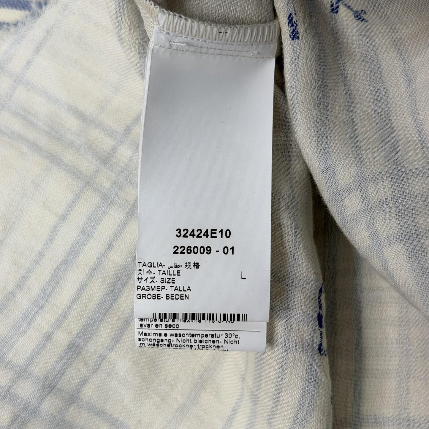 NWT 424 Camicia Shirt Men’s Large SS23 Blue/Cream Paisley Design Made In Italy