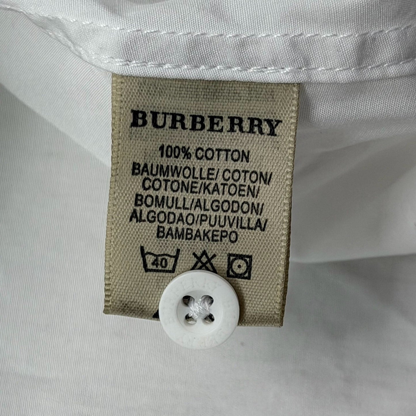 Vintage Burberry Tunic Shirt Women’s XL UK22 White Nova-Check Made In England