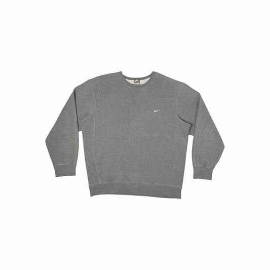 Vintage Nike Crew Neck Jumper Men’s XL Grey Embroidered Swoosh y2k 00’s