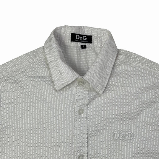 Vintage Dolce & Gabbana Long Sleeve Shirt Men’s Small White Ruffled Textured
