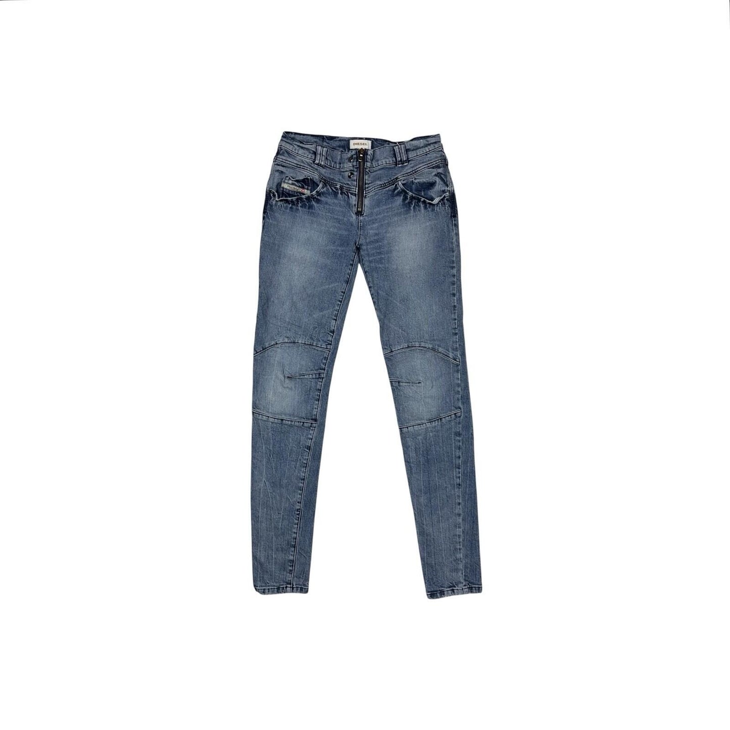 Vintage Diesel Biker Skinny Jeans Women’s 29w 32l Blue Denim Low Rise