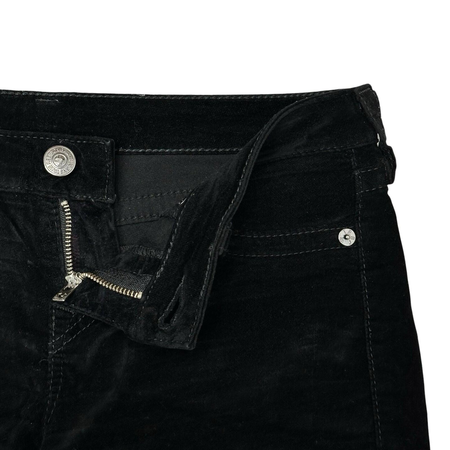 00’s True Religion Casey Velour Trousers Women’s 29w 30l Low Rise Made In USA