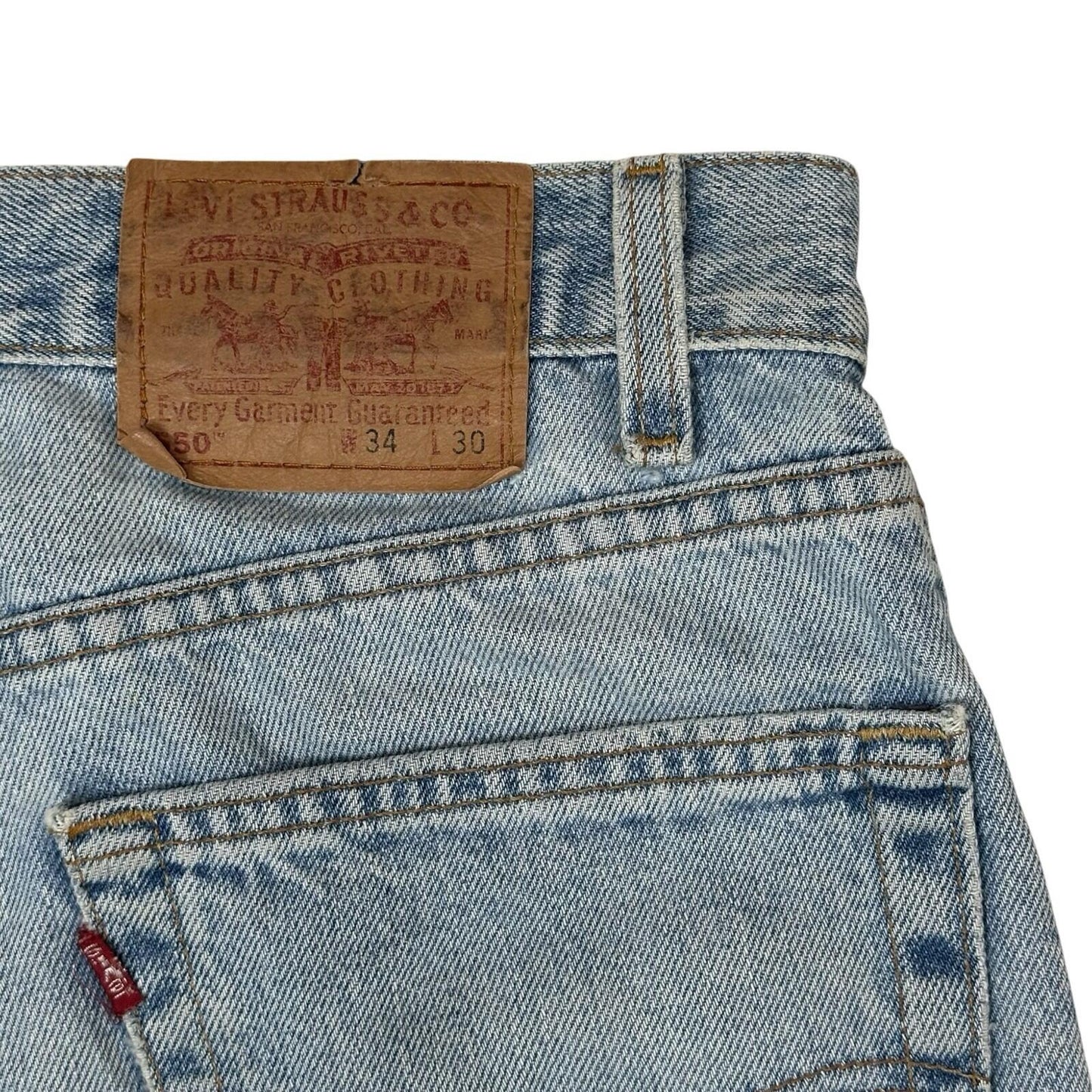 Vintage Levi’s 550 Jeans 34w 30l Blue Denim 90’s Distressed Made In USA