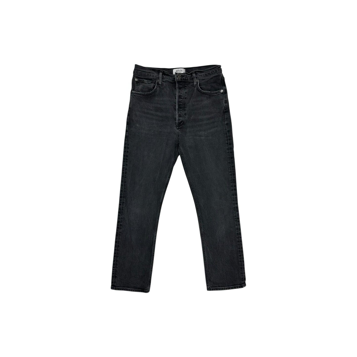 Agolde Jeans Riley High Rise Cropped Straight Leg Women’s 28w Grey