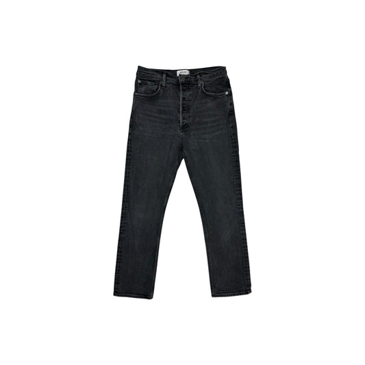 Agolde Jeans Riley High Rise Cropped Straight Leg Women’s 28w Grey