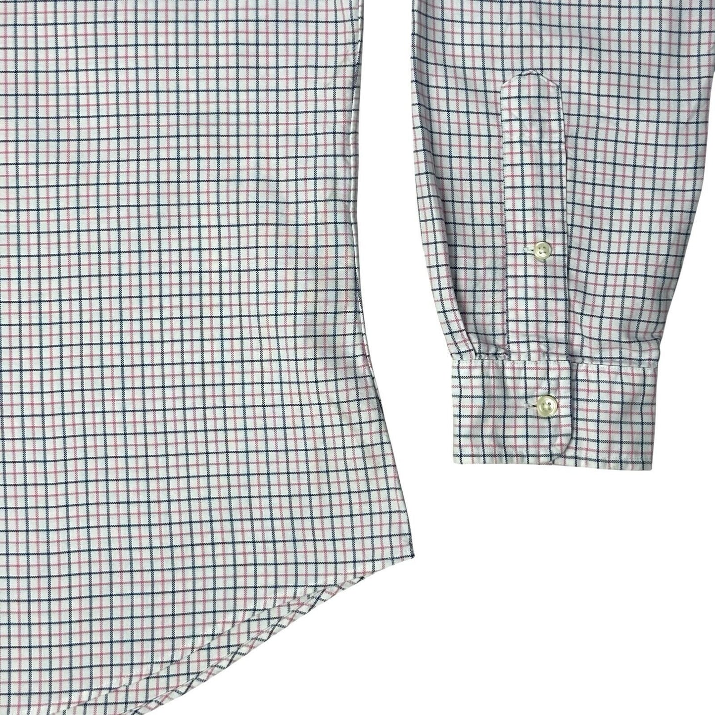 Vintage Polo Ralph Lauren Shirt White, Pink And Navy Check Men’s Medium