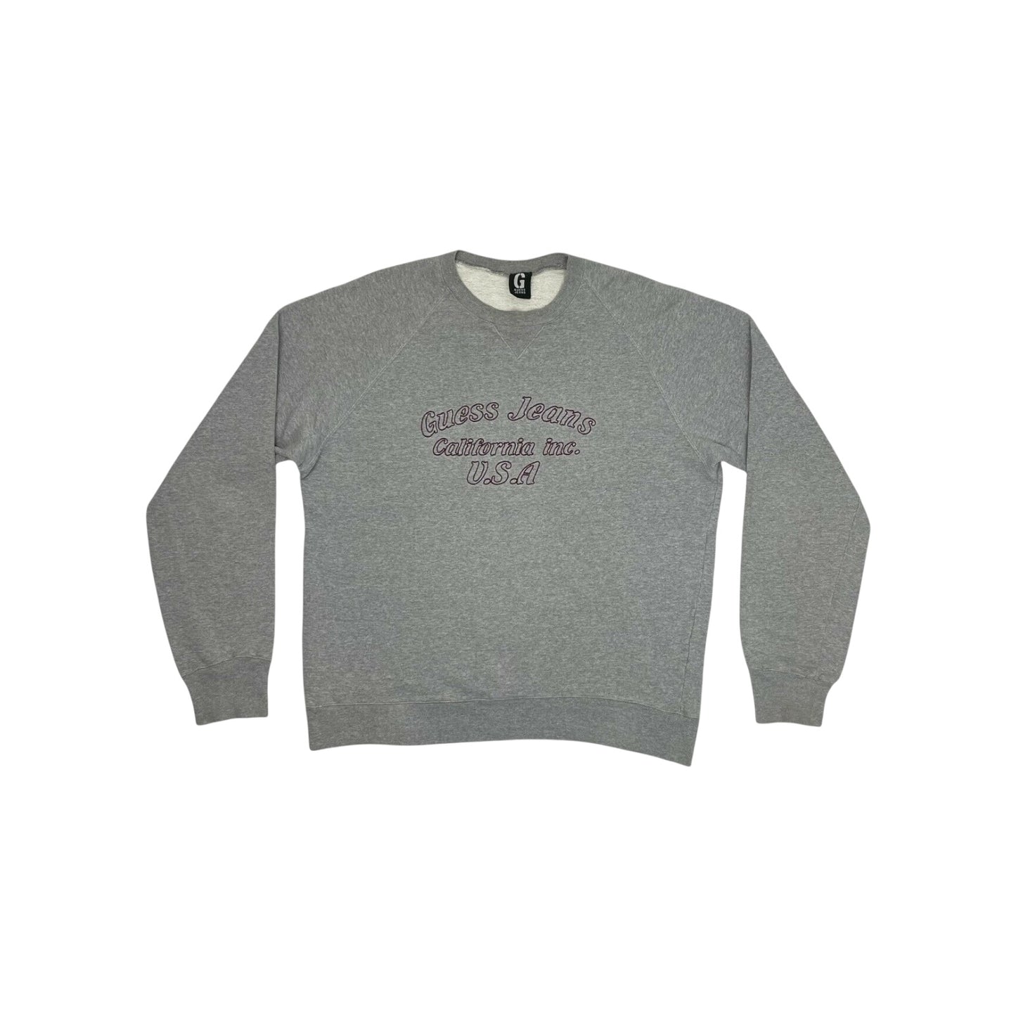 Vintage Guess Jeans Sweatshirt Men's XXL Grey Embroidered Logo Crew Neck Jumper