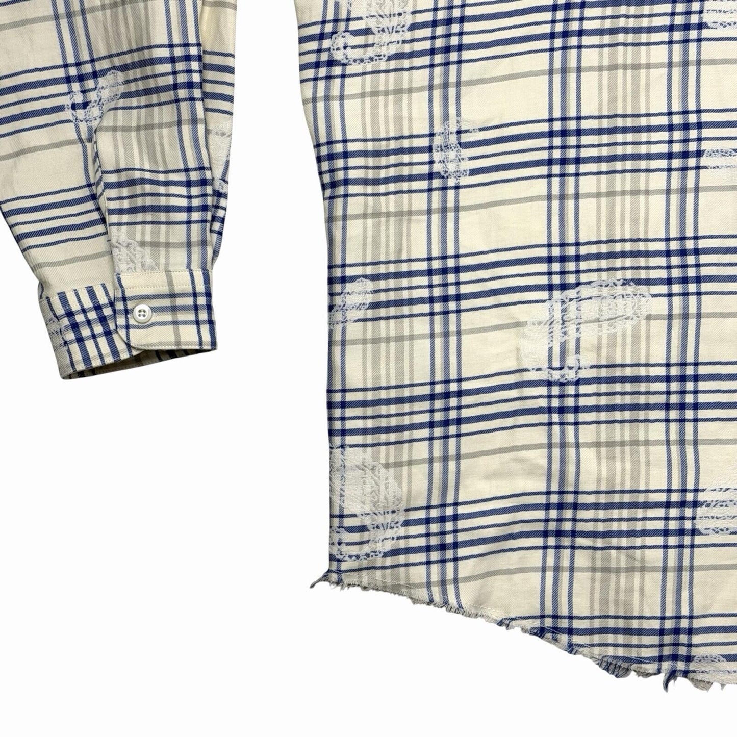 NWT 424 Camicia Shirt Men’s Large SS23 Blue/Cream Paisley Design Made In Italy