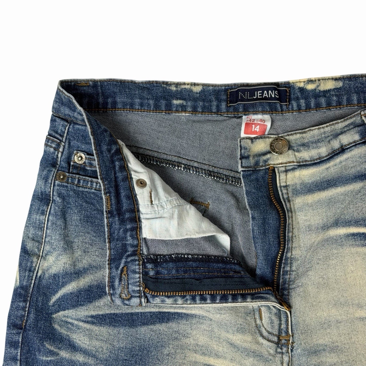 Vintage NL Jeans Cropped Jeans Women’s 30w Blue Bleached Denim y2k 00’s Retro