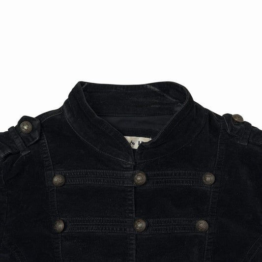 Vintage Military Marching Jacket Women’s Small Black Button Detailing Y2K