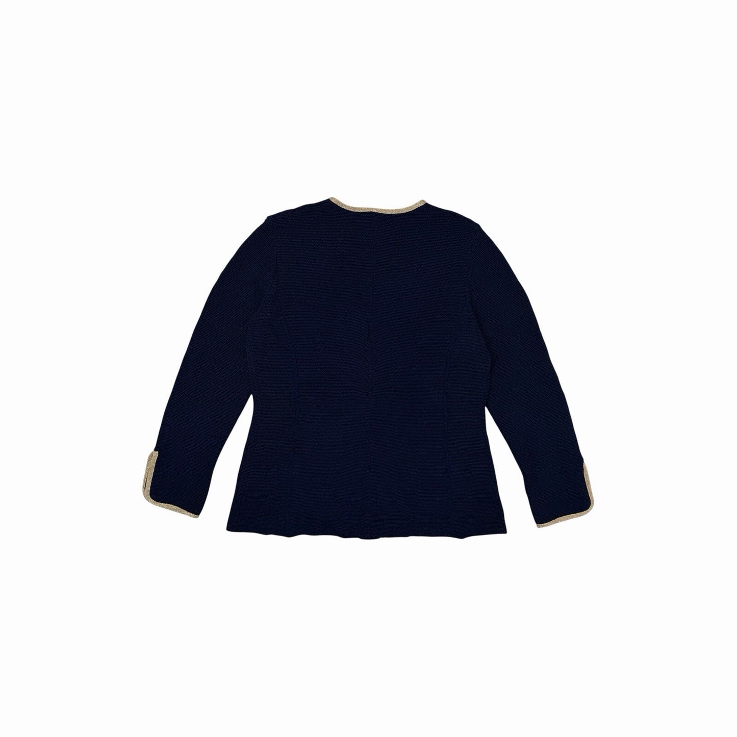 Vintage Luisa Spagnoli Jacket Women’s Medium Navy Blue And Gold Made In Italy