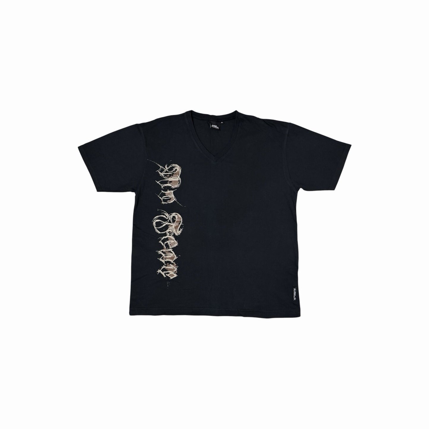 Vintage No Fear T-Shirt Men’s XL Black V-Neck Graphic Print 00’s