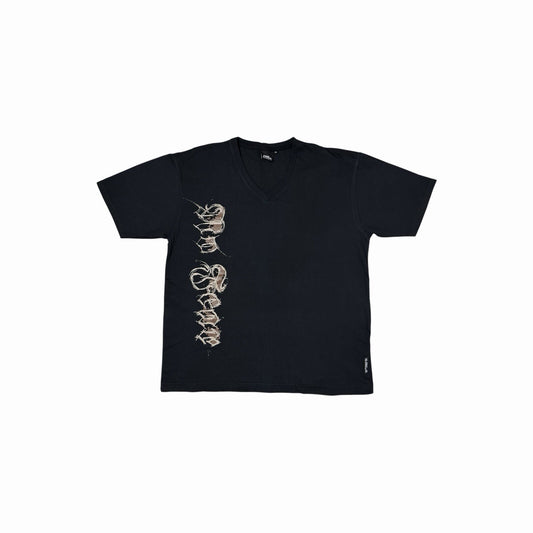 Vintage No Fear T-Shirt Men’s XL Black V-Neck Graphic Print 00’s