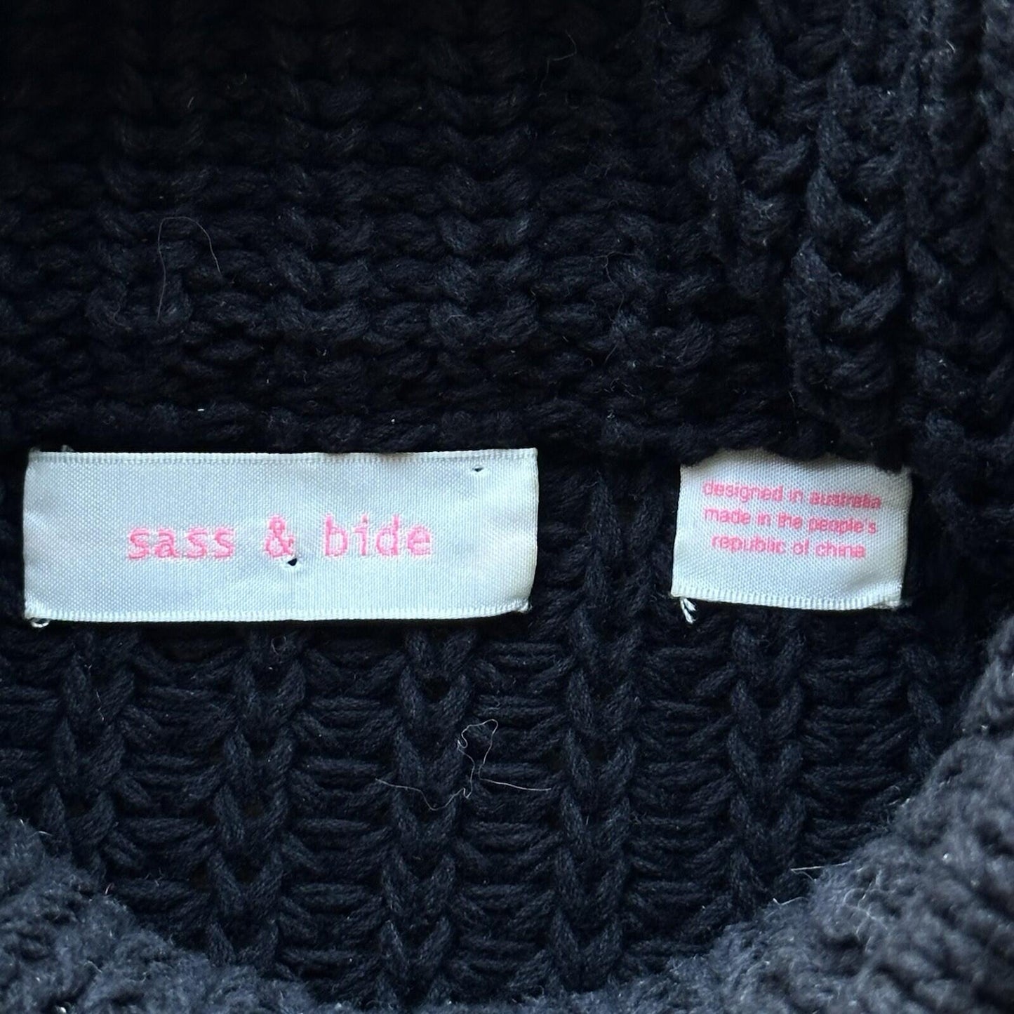 Sass And Bide Jumper Women’s XXS Black Knit High Neck
