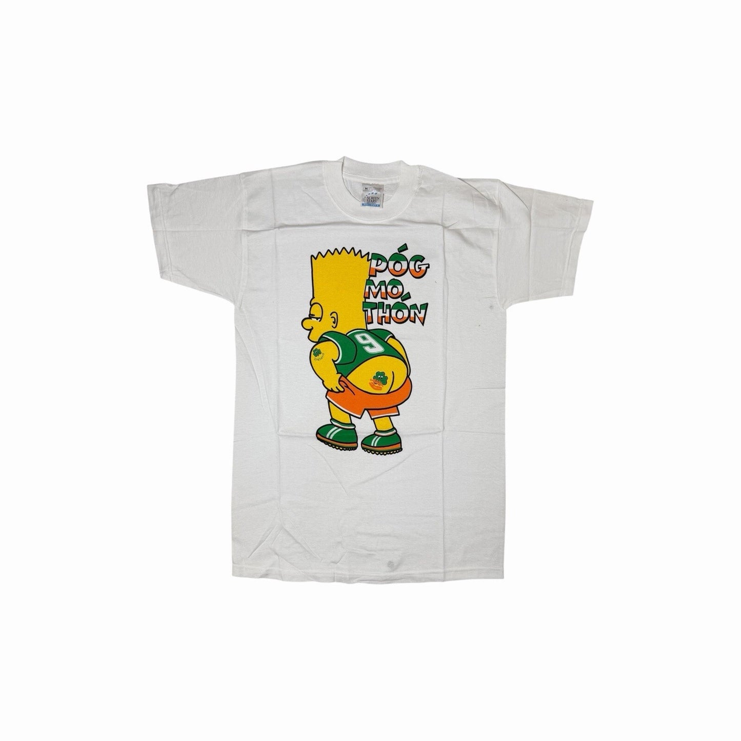 Deadstock Vintage Bart Simpson T-Shirt Men’s Medium White Screen Stars Tee Póg Mo Thón Ireland