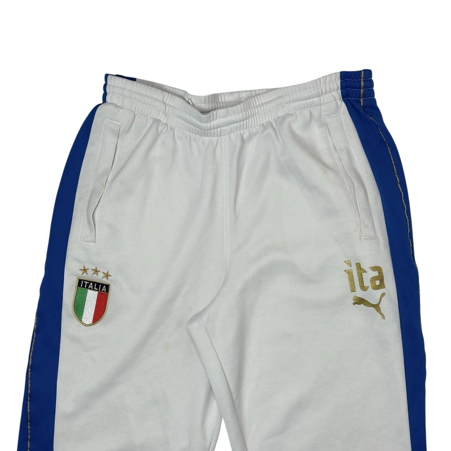 00’s Italy Football Joggers Men’s Medium Puma White And Blue Italia Soccer