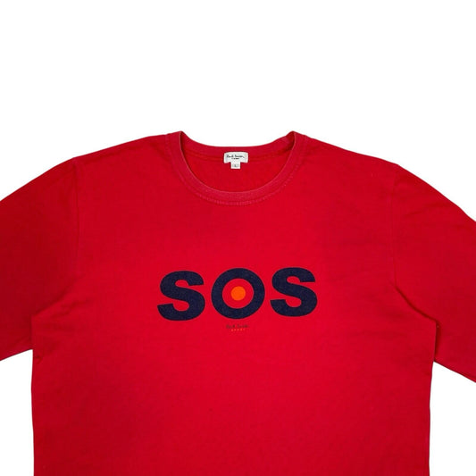 Vintage Paul Smith T-Shirt Men’s Large Red Graphic Print Design Long Sleeve