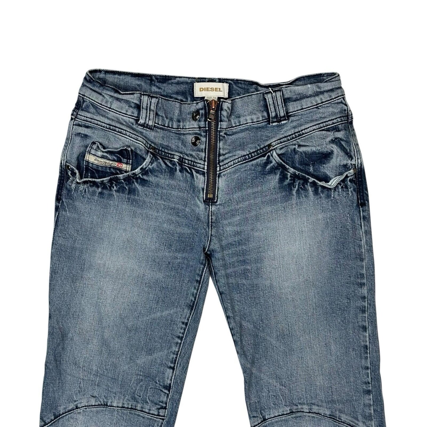 Vintage Diesel Biker Skinny Jeans Women’s 29w 32l Blue Denim Low Rise
